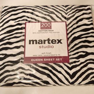 Martex Zebra Queen Sheet Set